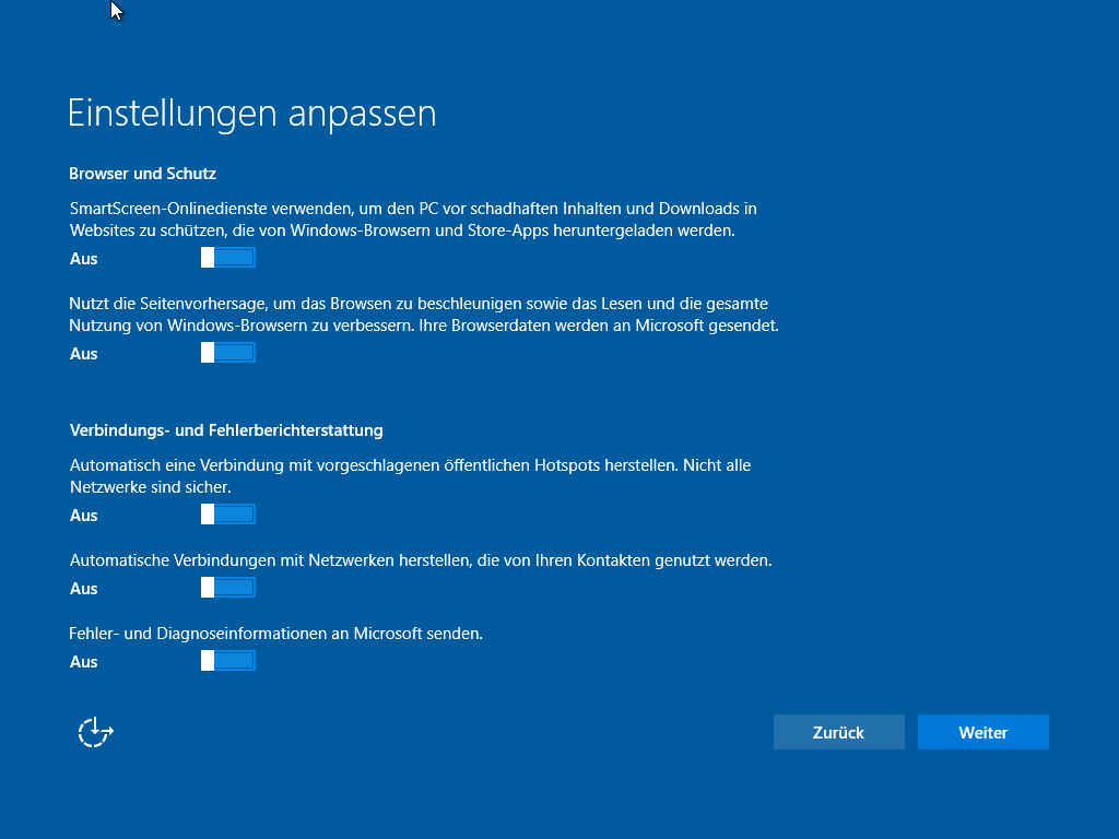 Windows 10 installieren Online Dienste - 2
