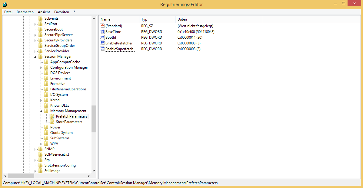 Registrry Editor in Windows 8.1