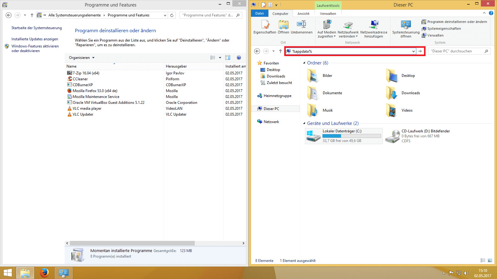 Windows Appdata aufrufen